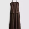 El vestido midi en capas de mezcla de lino de The Edit