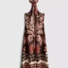 El vestido midi halter estampado de mezcla de lino de The Edit