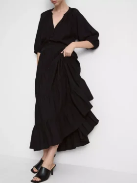 Falda larga en capas