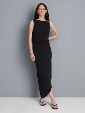 Falda midi asimétrica de jersey