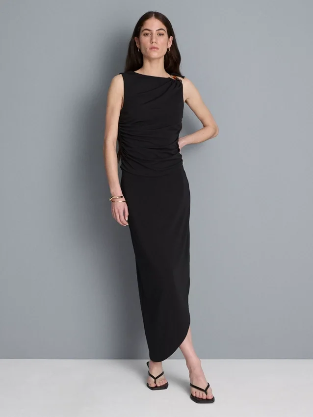 Falda midi asimétrica de jersey