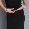 Falda midi asimétrica de jersey