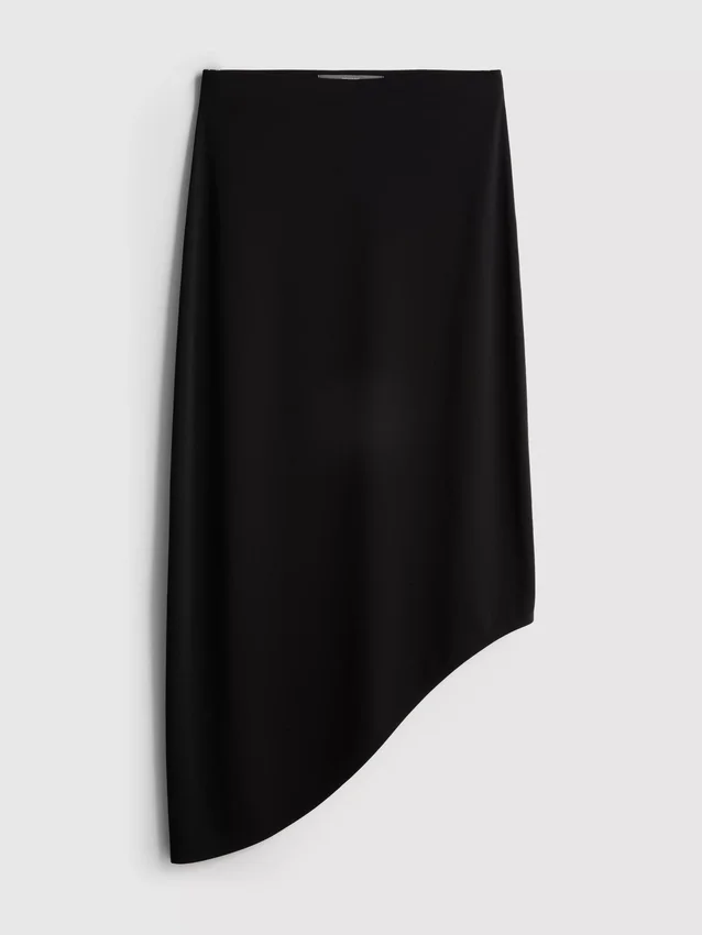 Falda midi asimétrica de jersey