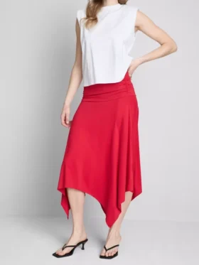 Falda midi con dobladillo en forma de pañuelo