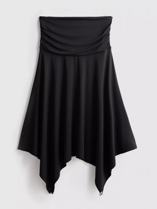 Falda midi con dobladillo en forma de pañuelo