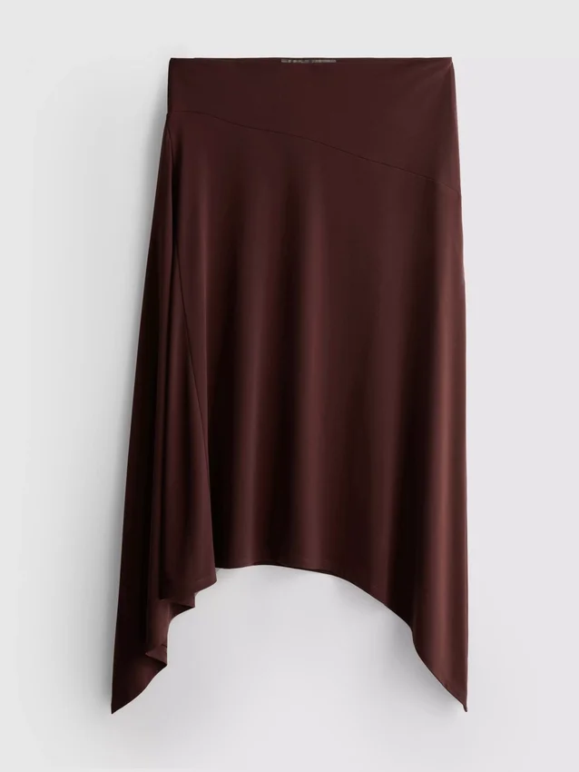 Falda midi con dobladillo en forma de pañuelo