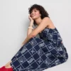 Falda midi de algodón bordada con corte en A