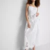 Falda midi de algodón con ojales de estilo náutico