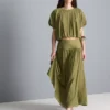 Falda midi de cintura baja