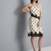Falda midi de encaje con lunares de mezcla de algodón