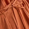 Falda midi de mezcla de algodón con lazo lateral