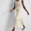 Falda midi floral texturizada de mezcla de algodón