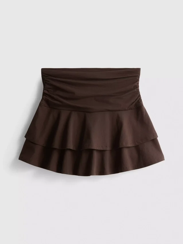 Falda mini Rara con fruncido en la cintura