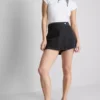 Falda-pantalón de mezclilla de algodón de cintura alta