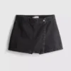 Falda-pantalón de mezclilla de algodón de cintura alta