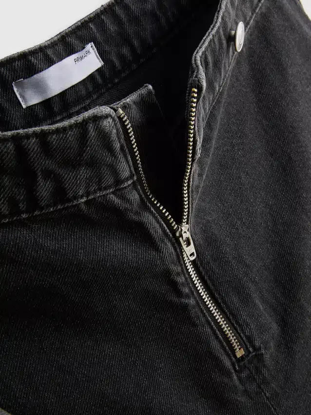 Falda-pantalón de mezclilla de algodón de cintura alta
