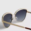 Gafas de sol estilo ojo de gato con pedrería