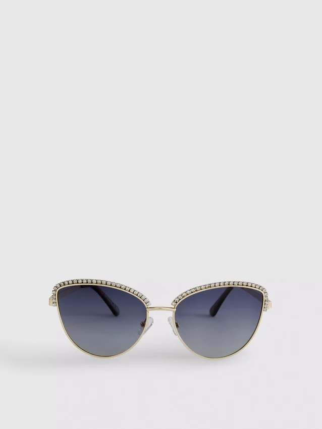 Gafas de sol estilo ojo de gato con pedrería