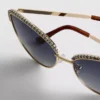 Gafas de sol estilo ojo de gato con pedrería
