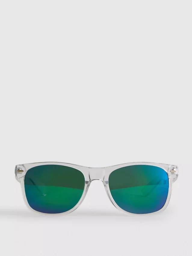 Gafas de sol rectangulares con efecto espejo