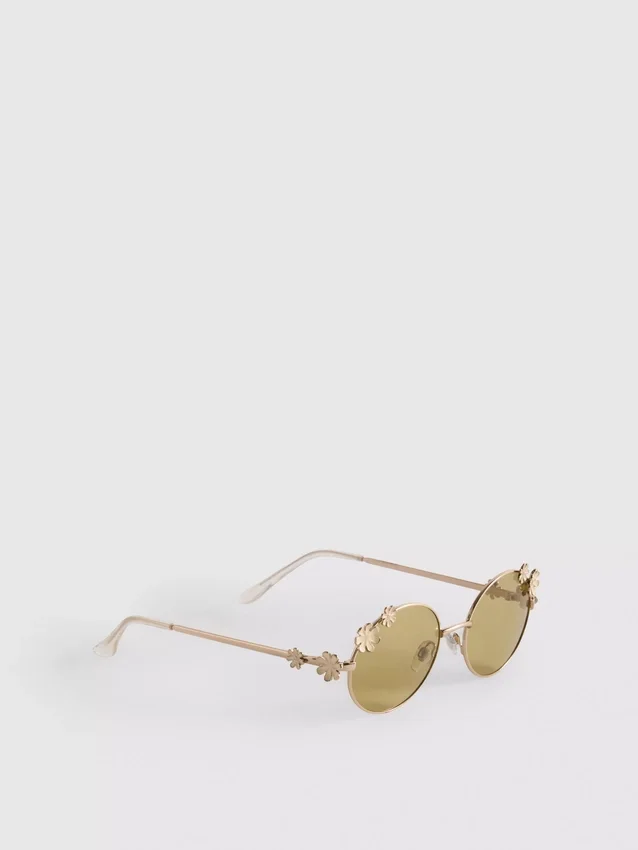 Gafas de sol redondas con detalle floral