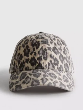 Gorra de béisbol con estampado de leopardo
