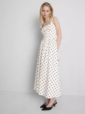 Gran hallazgo | Vestido midi tipo corsé con cuello cuadrado