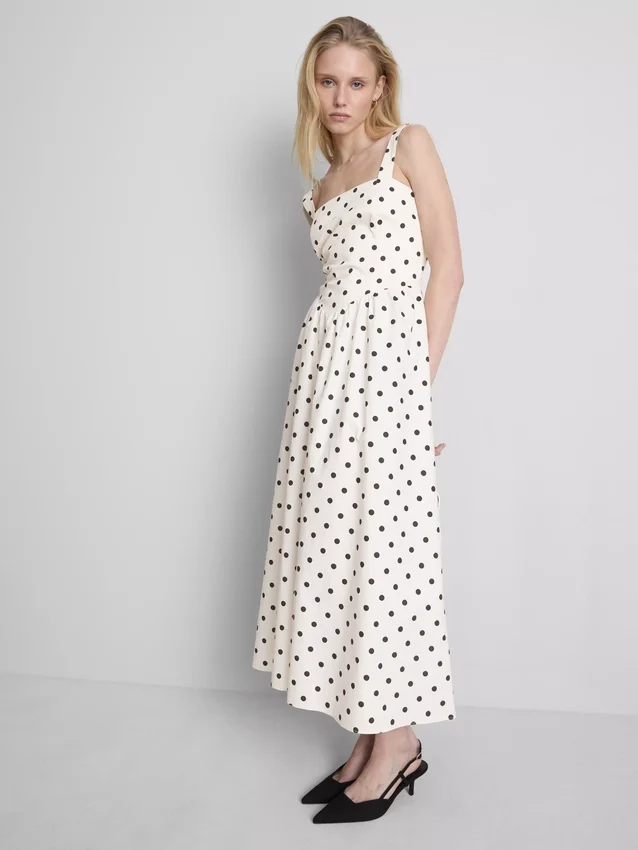 Gran hallazgo | Vestido midi tipo corsé con cuello cuadrado