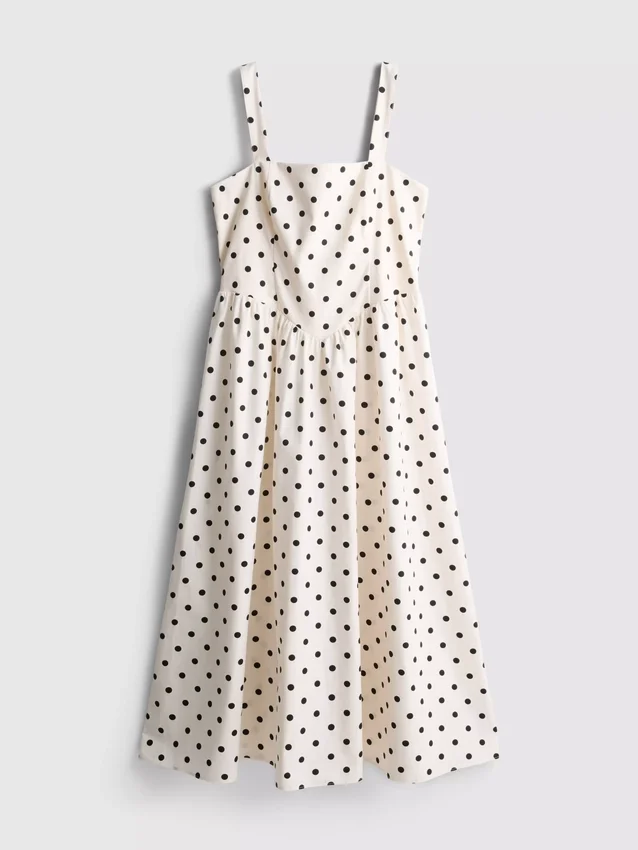 Gran hallazgo | Vestido midi tipo corsé con cuello cuadrado