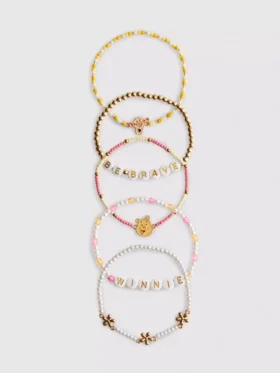 Juego de 5 pulseras con dijes de Disney de Winnie the Pooh