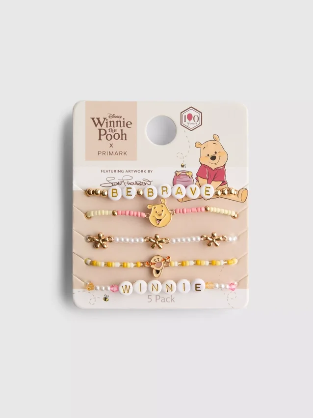 Juego de 5 pulseras con dijes de Disney de Winnie the Pooh