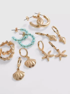 Juego de 6 aretes inspirados en el mar