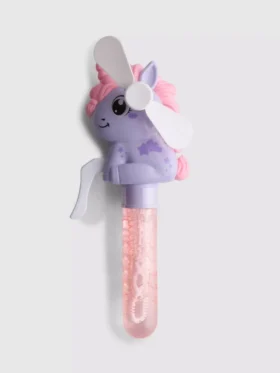 Juguete con ventilador de burbujas con forma de unicornio