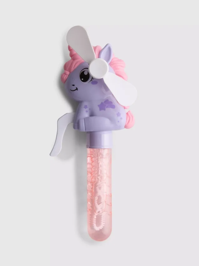 Juguete con ventilador de burbujas con forma de unicornio