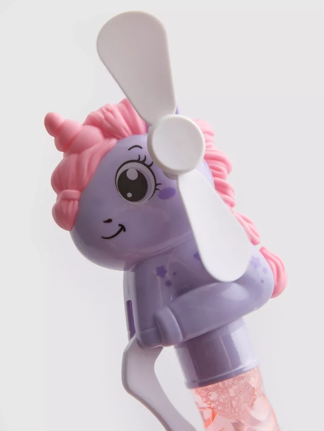 Juguete con ventilador de burbujas con forma de unicornio