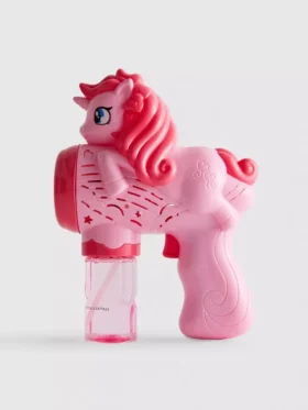 Juguete de pistola de burbujas con forma de unicornio