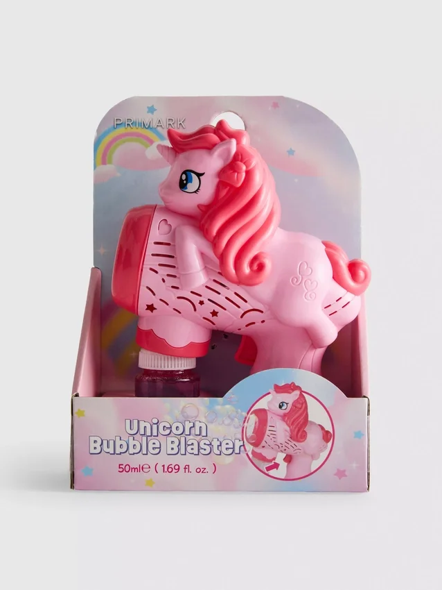 Juguete de pistola de burbujas con forma de unicornio