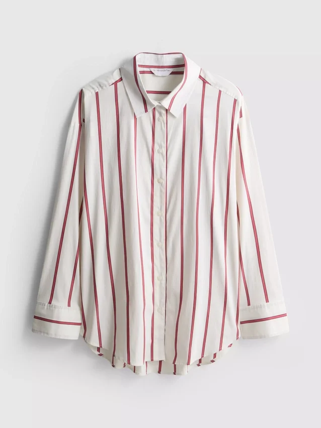 La camisa de popelín a rayas con alto contenido de algodón de The Edit