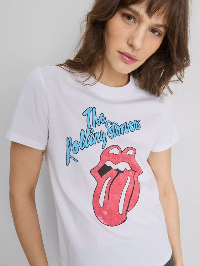 La camiseta de algodón con diseño de los Rolling Stones