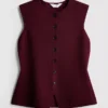 La camiseta sin mangas de punto con botones de The Edit