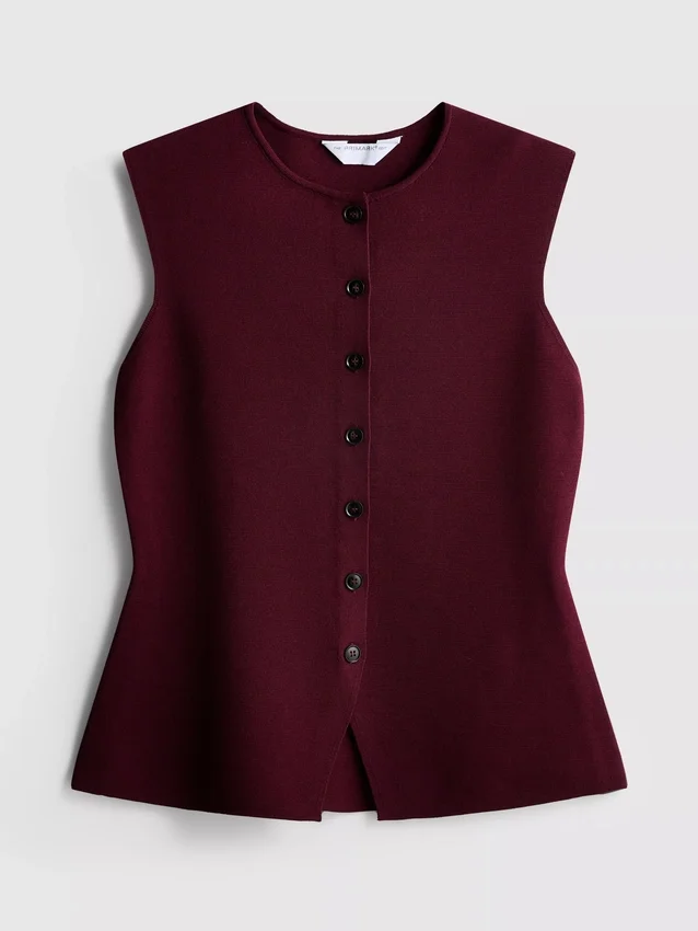 La camiseta sin mangas de punto con botones de The Edit