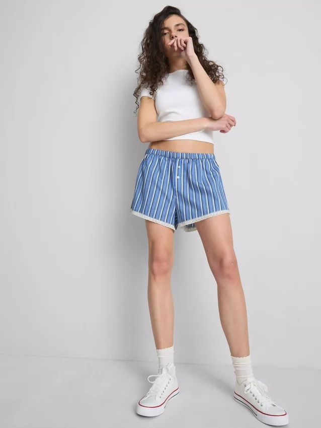 La escena de Primark | Pantalones cortos con rayas de encaje