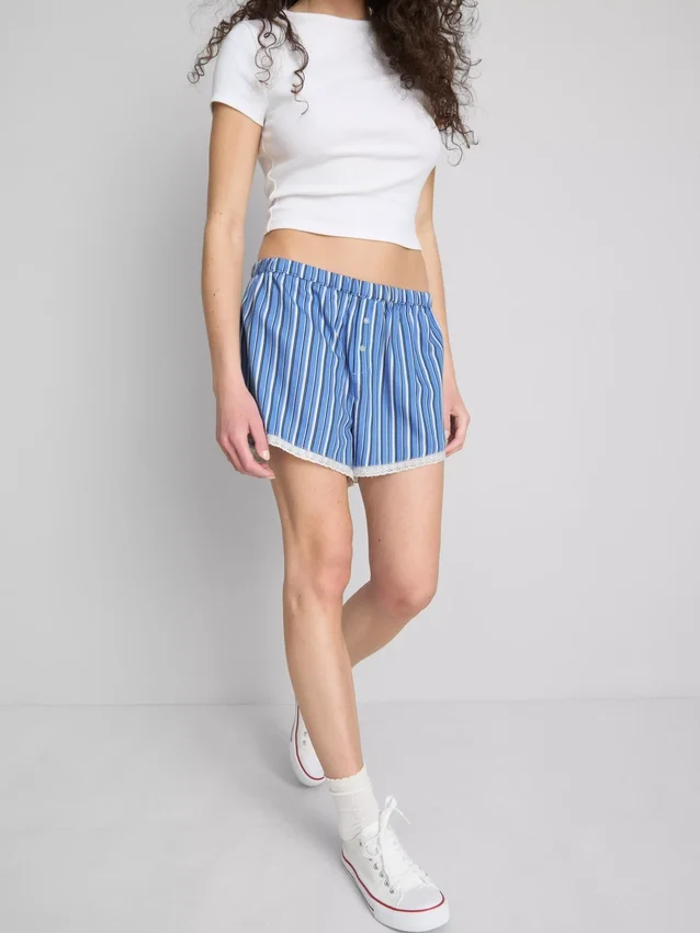 La escena de Primark | Pantalones cortos con rayas de encaje