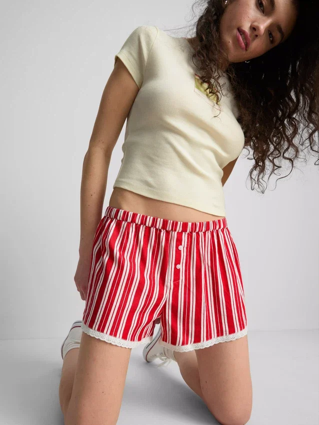 La escena de Primark | Pantalones cortos con rayas de encaje
