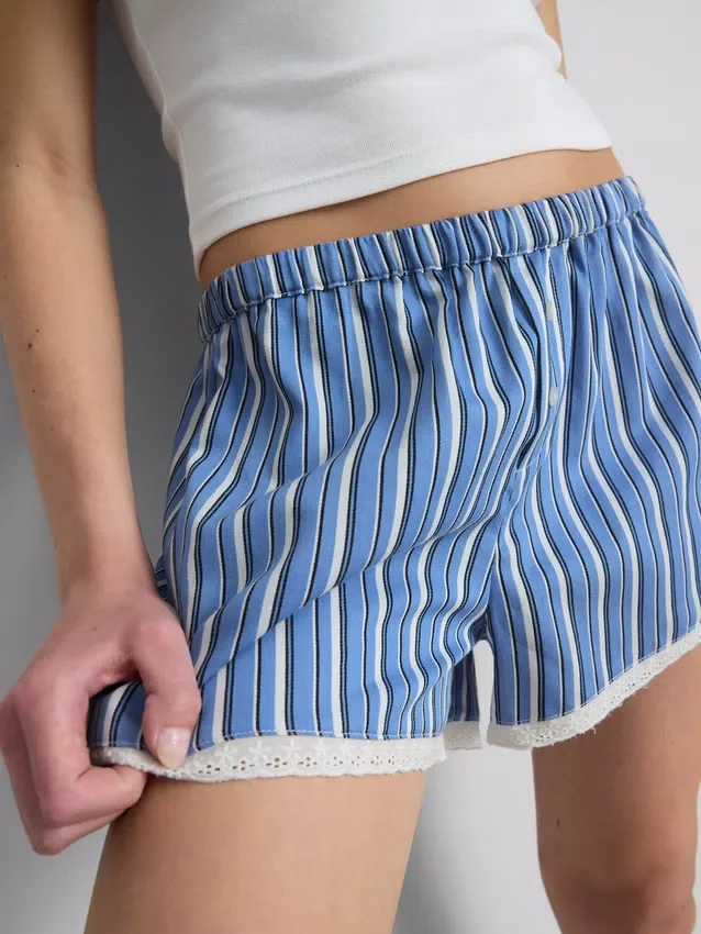 La escena de Primark | Pantalones cortos con rayas de encaje