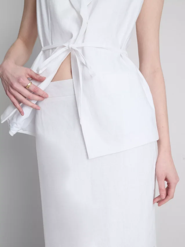 La falda larga de lino de The Edit