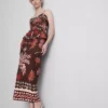 La falda midi estampada de mezcla de lino de The Edit