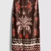 La falda midi estampada de mezcla de lino de The Edit