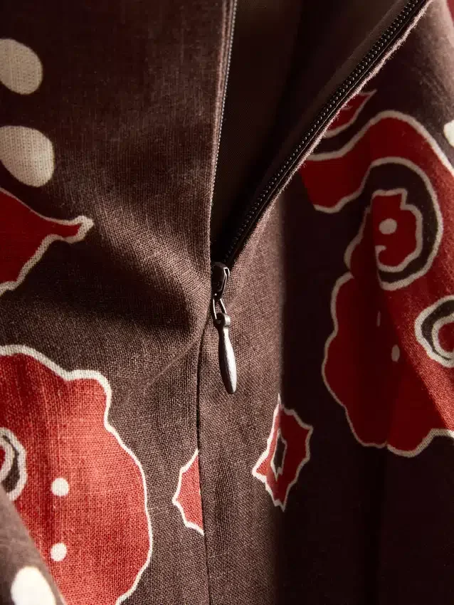 La falda midi estampada de mezcla de lino de The Edit