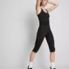 Leggings capri deportivos de cintura alta, lisos y con sujeción